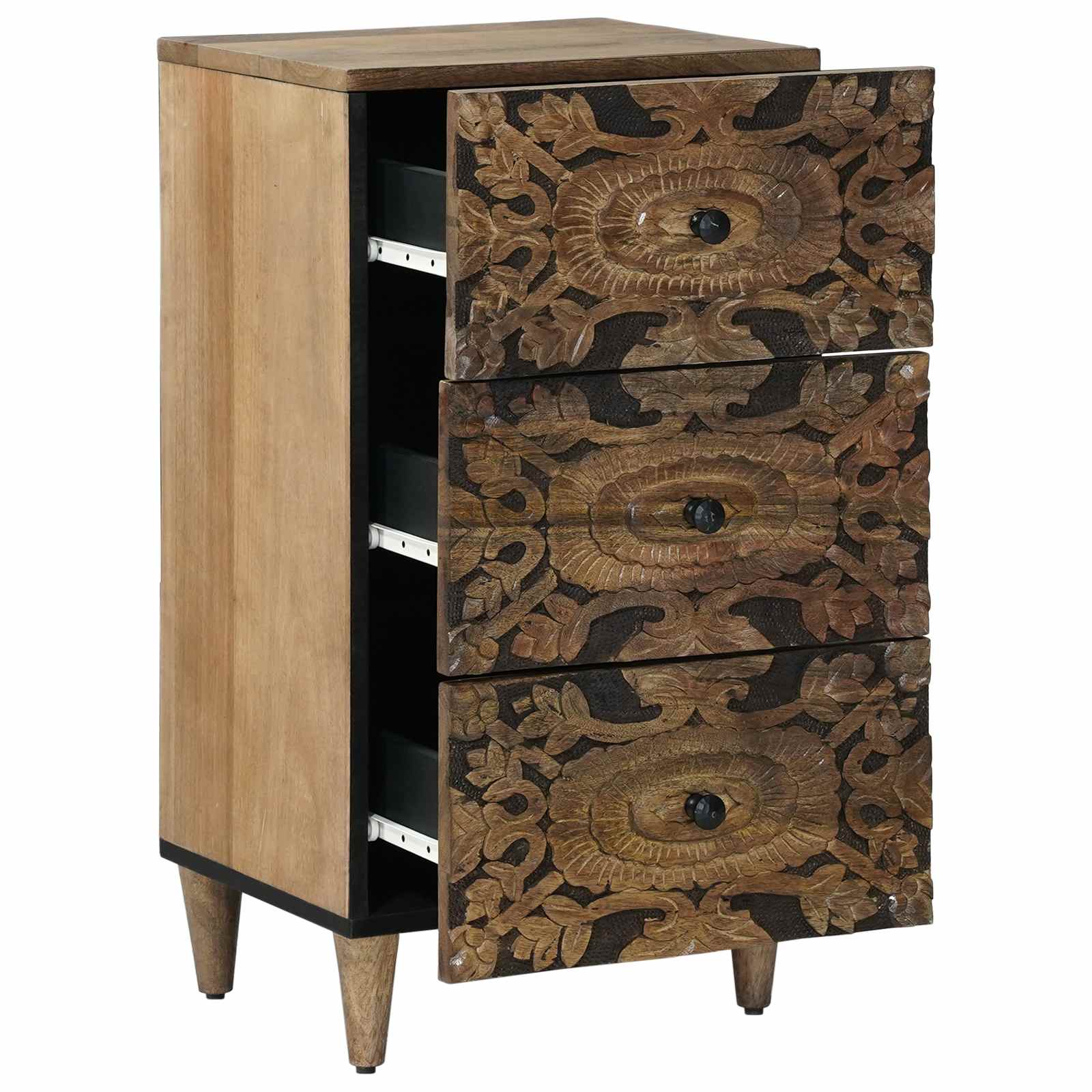 Dressoir met lade Bruin 40 x 33,5 x 75 cm Massief Mango Hout image 2