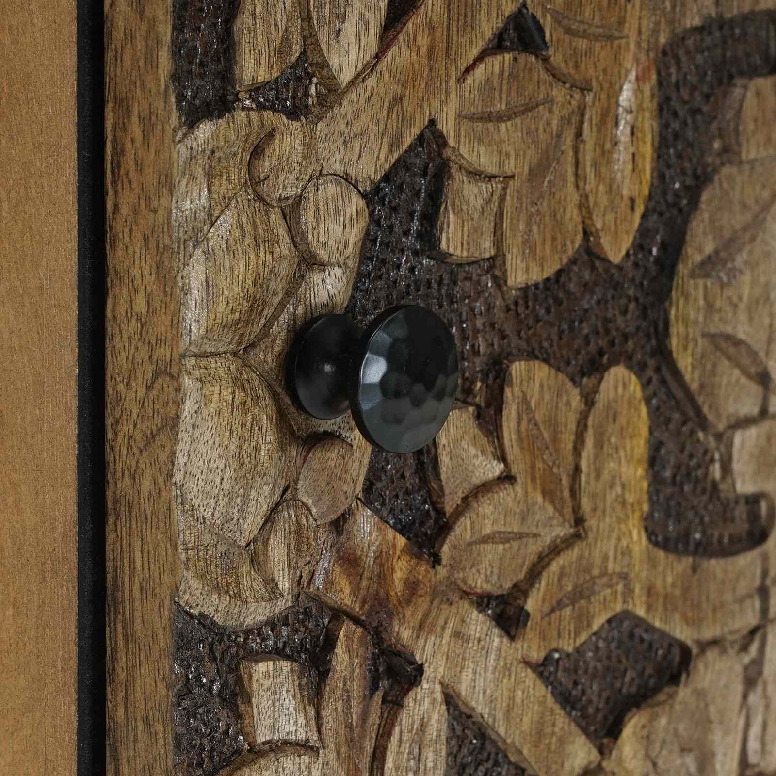 Dressoir met opslag Bruin 40 x 33,5 x 75 cm Massief Mango Hout image 7