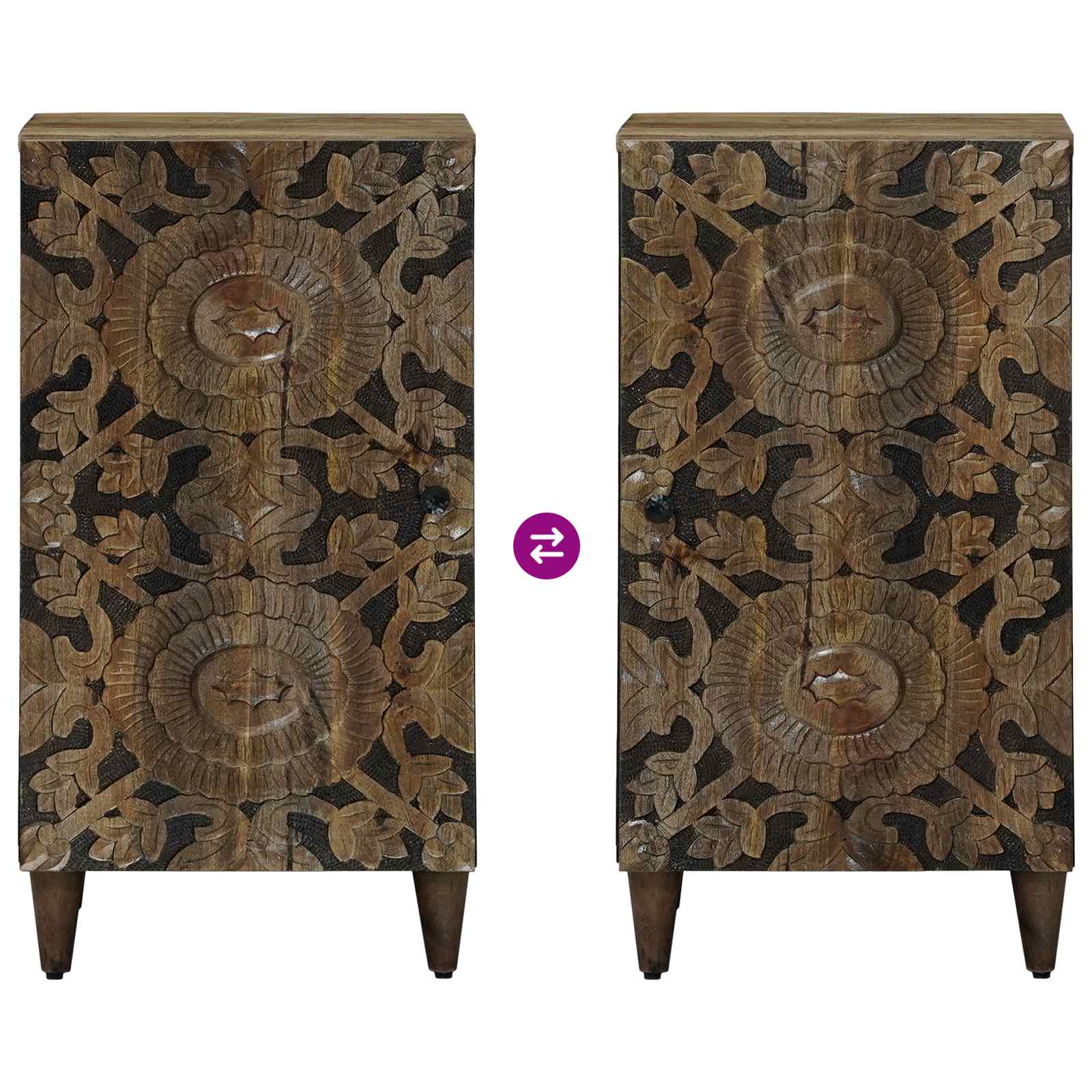 Dressoir met opslag Bruin 40 x 33,5 x 75 cm Massief Mango Hout image 10