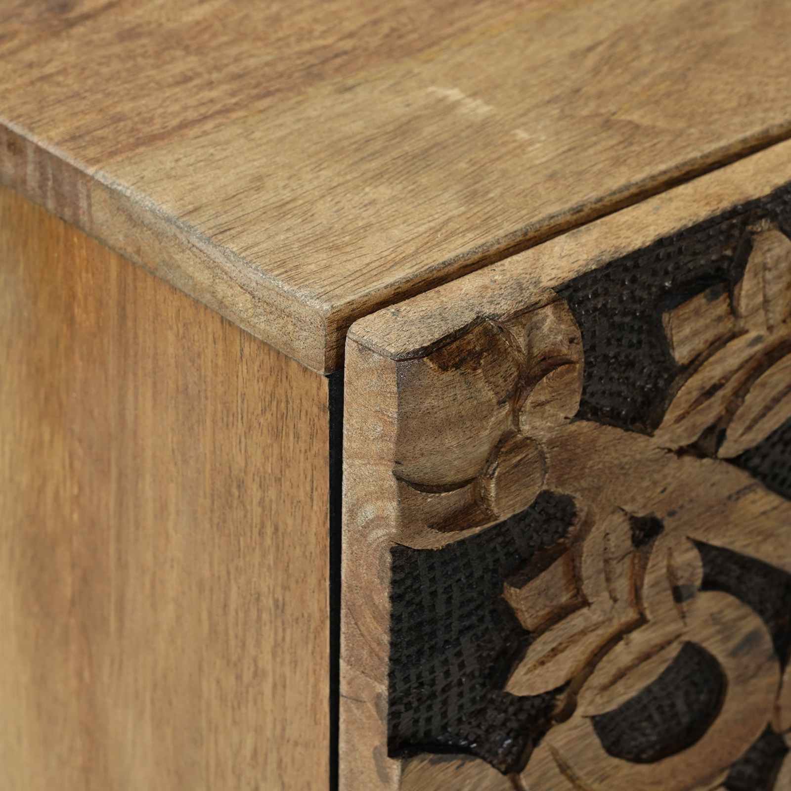 Dressoir met opslag Bruin 80 x 33,5 x 75 cm Massief Mango Hout image 6