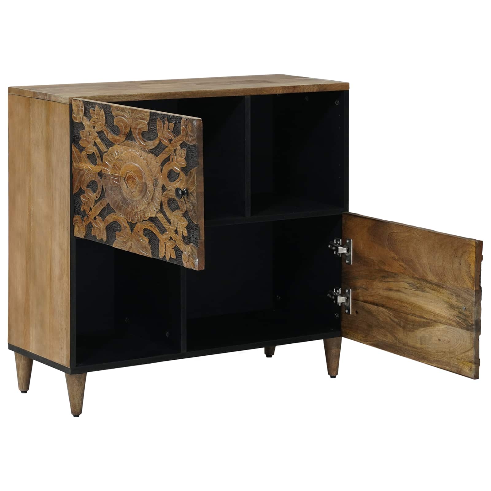 Dressoir met opslag Bruin 80 x 33,5 x 75 cm Massief Mango Hout image 2