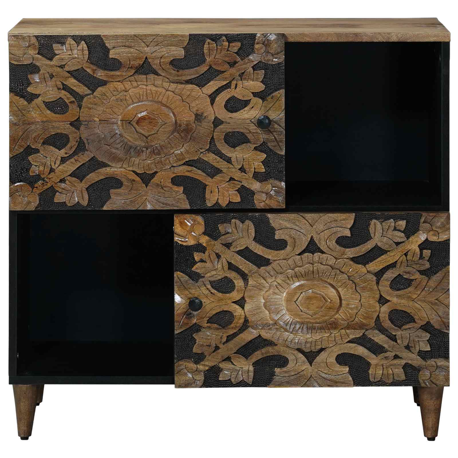 Dressoir met opslag Bruin 80 x 33,5 x 75 cm Massief Mango Hout image 3