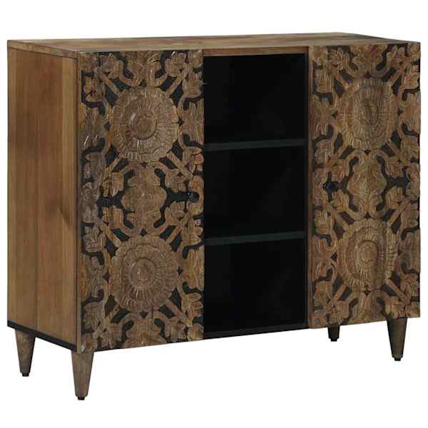 vidaXL K&otilde;ide riiuliga uksega Pruun 90 x 33,5 x 75 cm Tugev mango puu