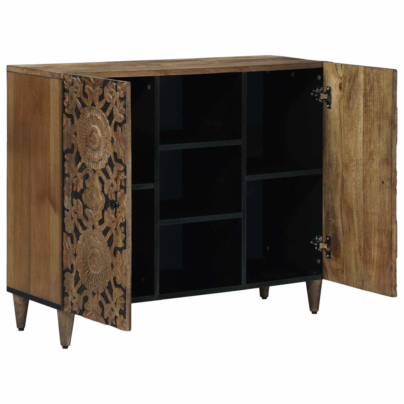 Dressoir met plank Bruin 90 x 33,5 x 75 cm Massief Mango Hout image 2