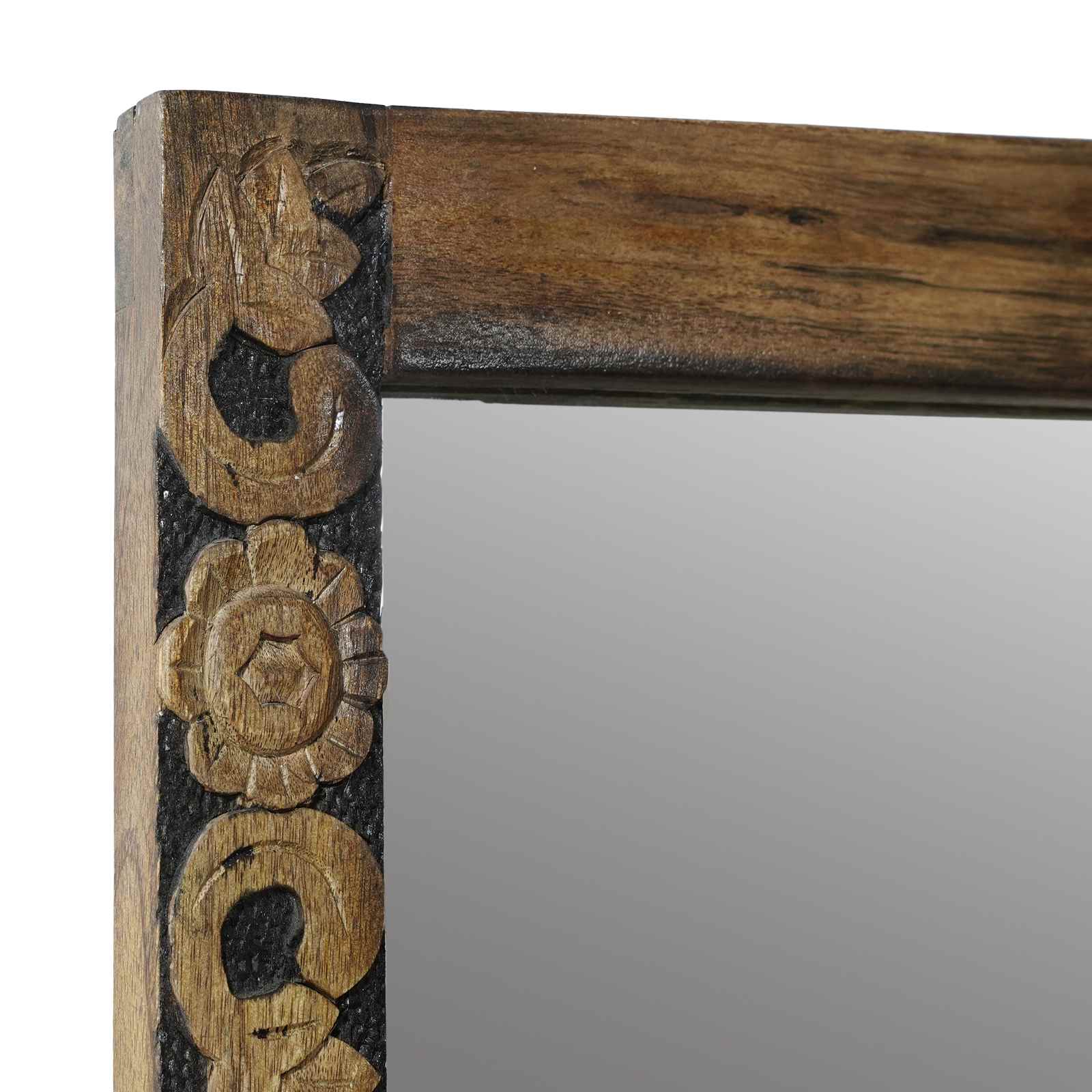 Wandspiegel walnootbruin 70 x 50 cm Bewerkt hout en glas image 4