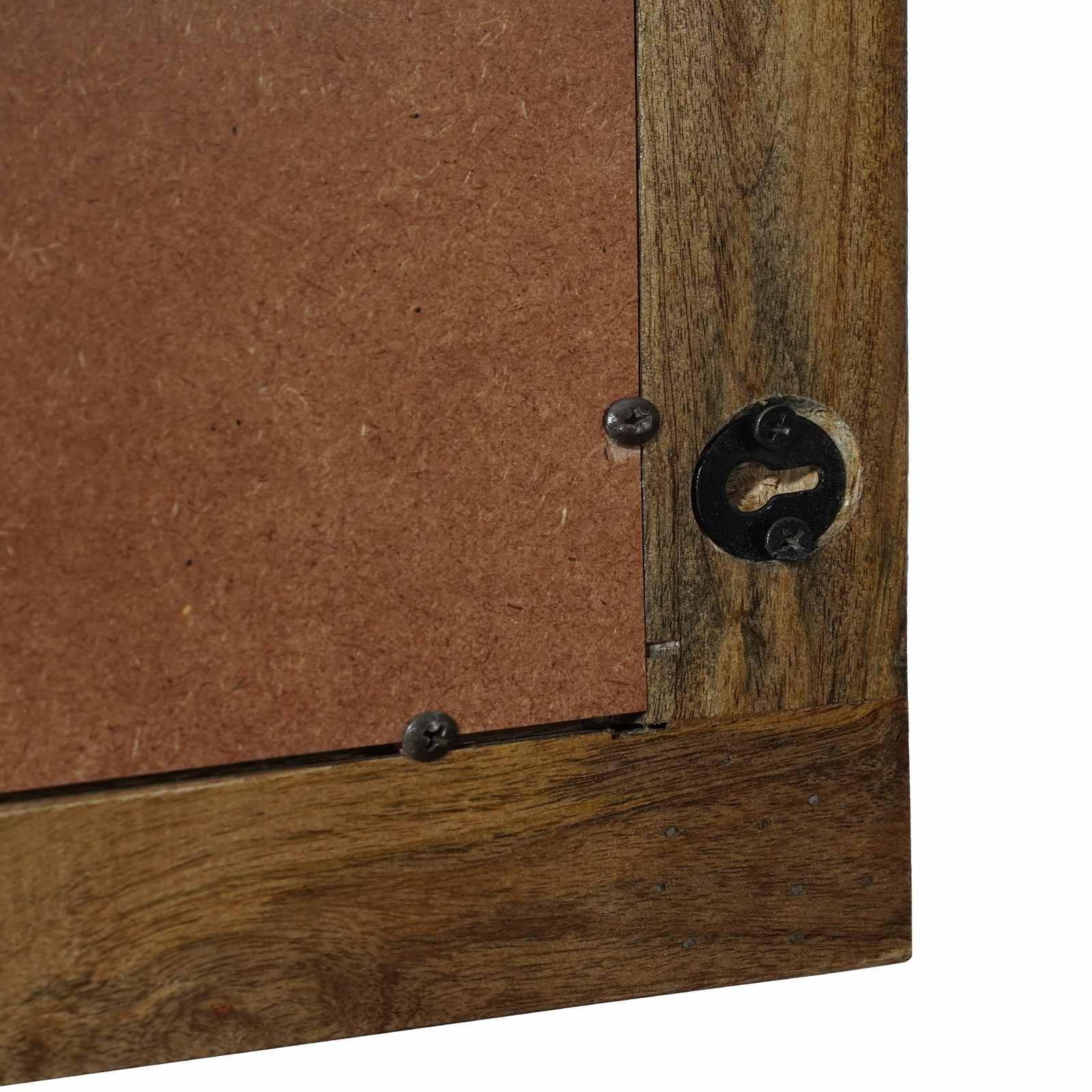 Wandspiegel walnootbruin 70 x 50 cm Bewerkt hout en glas image 6