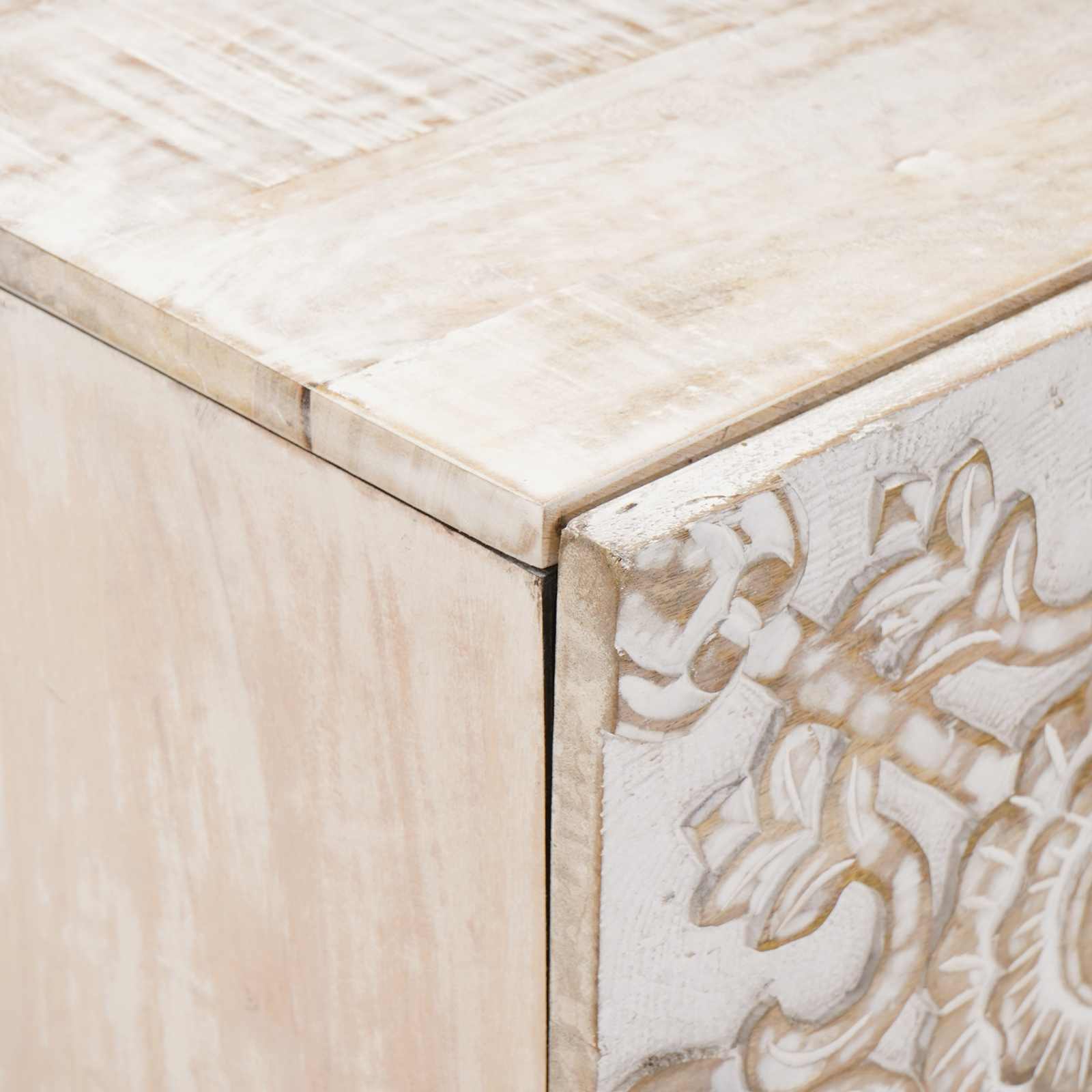 Nachtkastje 2 pcs Wit 40 x 33,5 x 46 cm Massief Mango Hout image 6