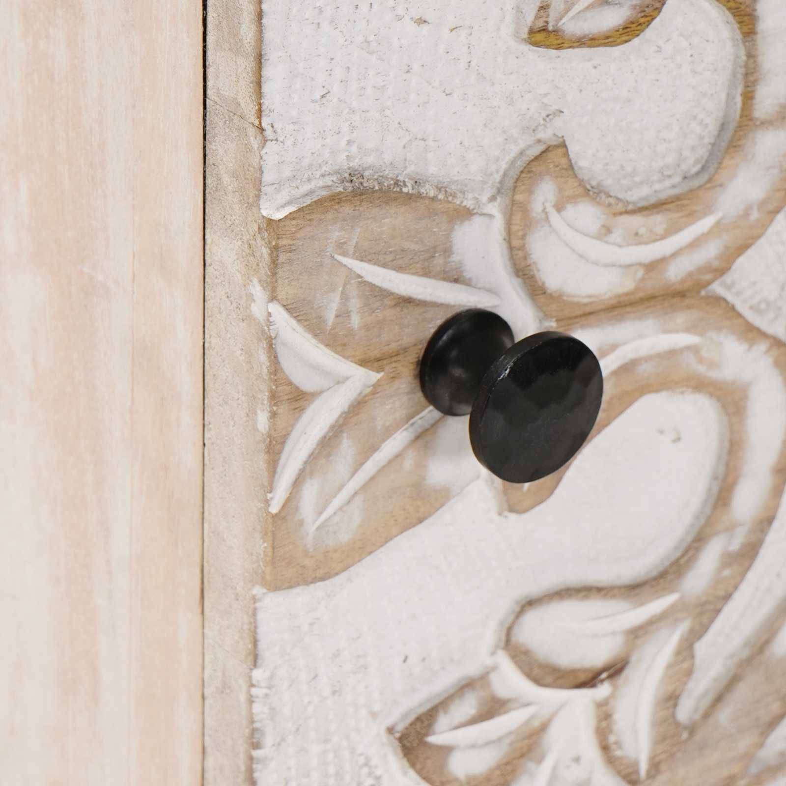 Nachtkastje 2 pcs Wit 40 x 33,5 x 46 cm Massief Mango Hout image 7