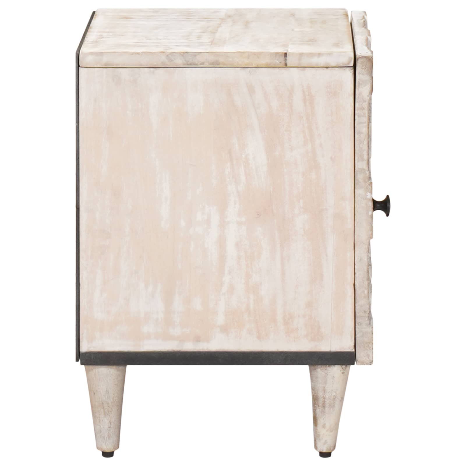 Nachtkastje 2 pcs Wit 40 x 33,5 x 46 cm Massief Mango Hout image 4