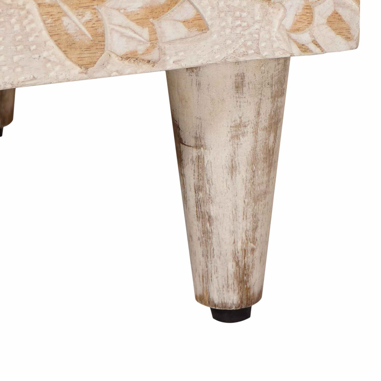 Nachtkastje met lade Wit 40 x 33,5 x 46 cm Massief Mango Hout image 8