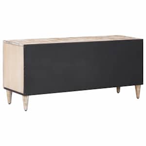 Televizní skříň Bílá 105 x 33,5 x 46 cm Masivní mangové dřevo - obrázek 5
