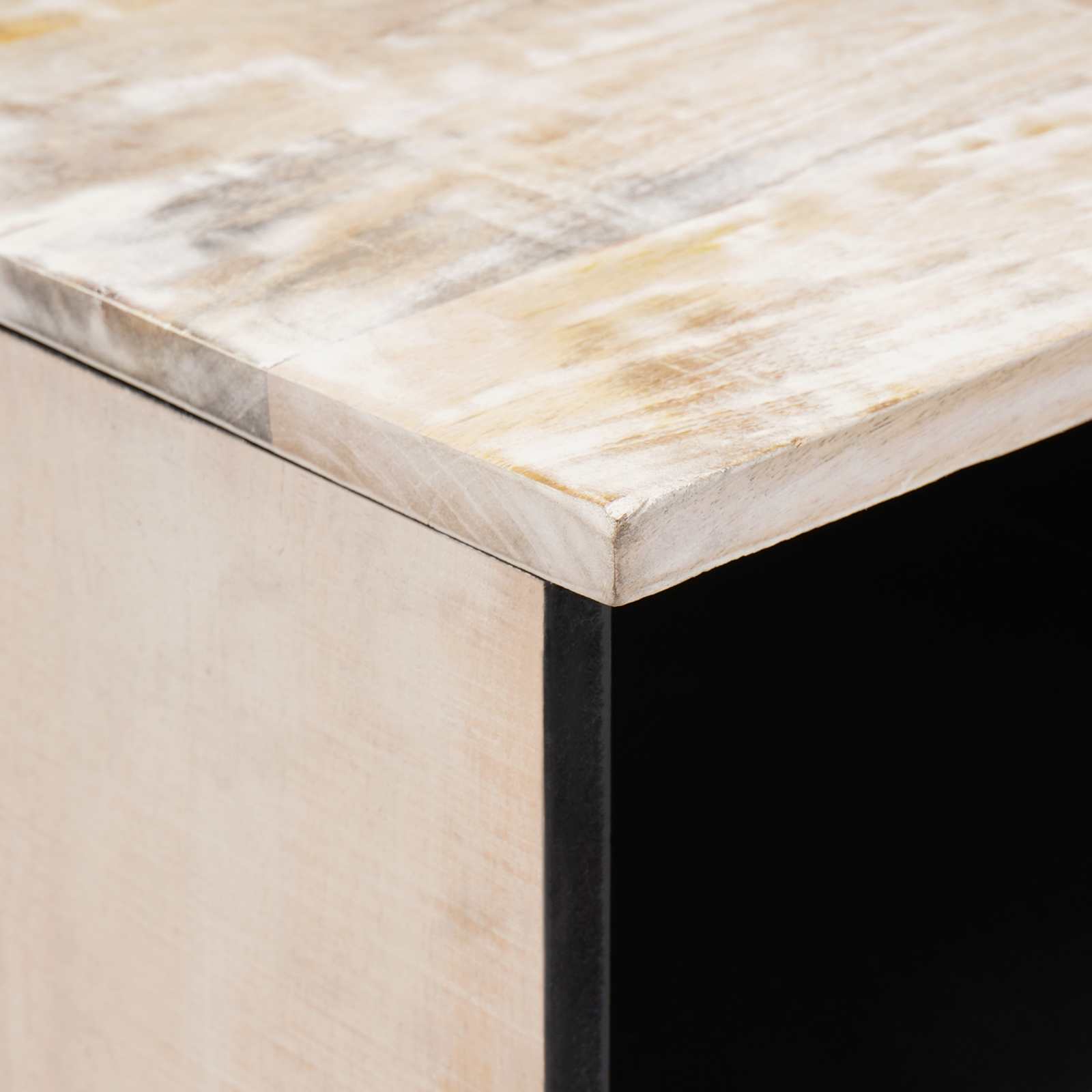 TV-kast met opslag Wit 70 x 33,5 x 46 cm Massief Mango Hout image 6