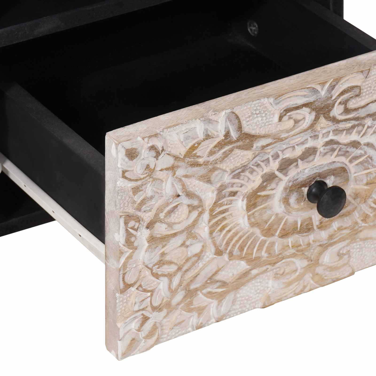 TV-kast met opslag Wit 70 x 33,5 x 46 cm Massief Mango Hout image 7