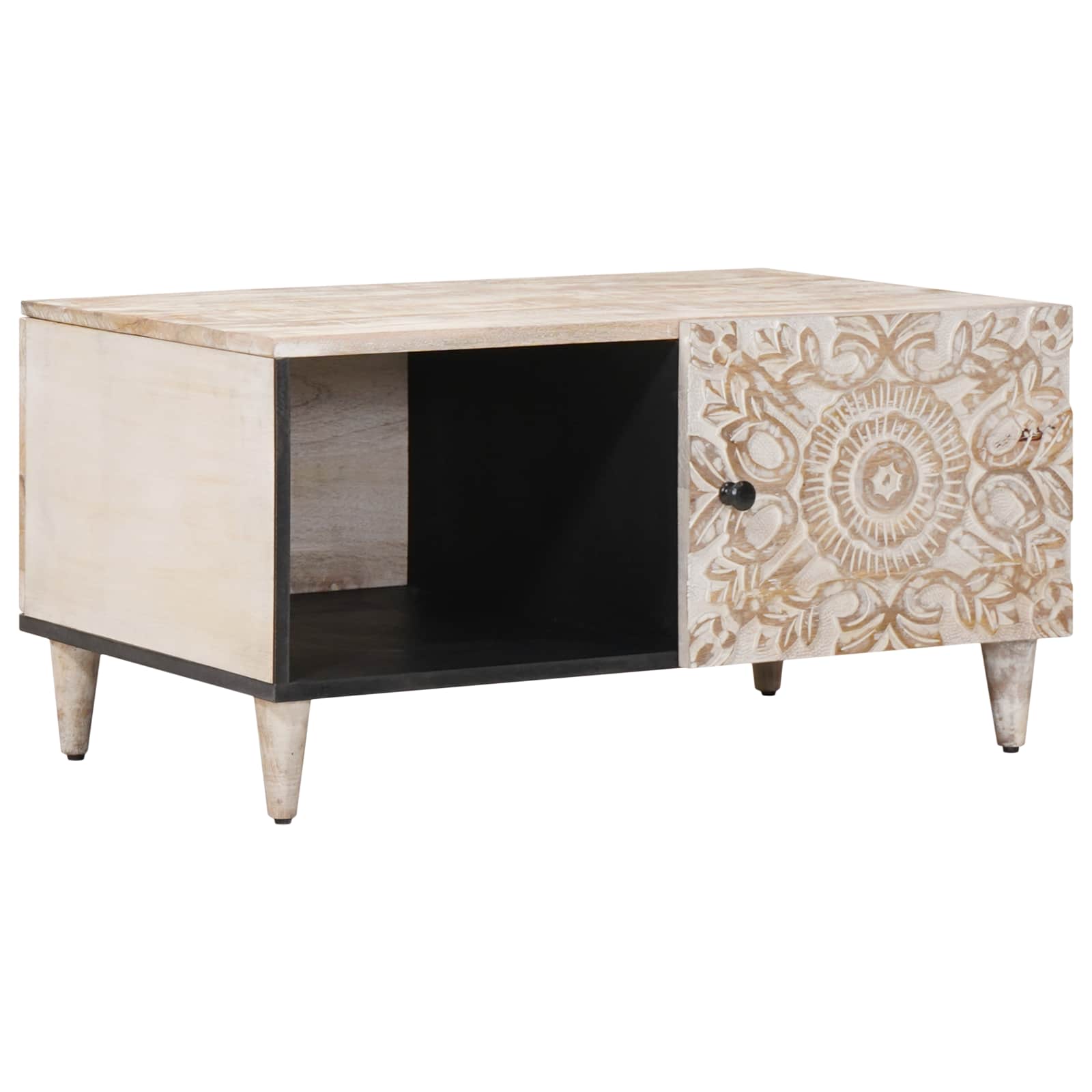 Klubska miza Bela 80 x 50 x 40 cm Masiven les manga