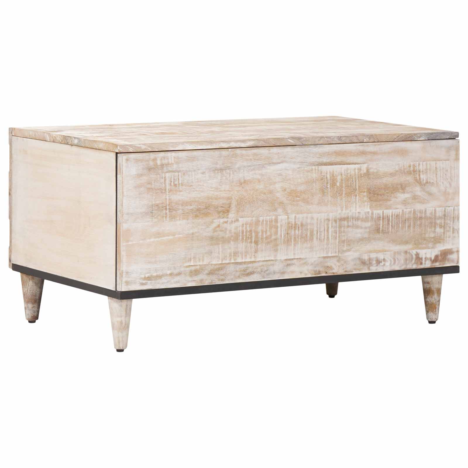 Klubska miza Bela 80 x 50 x 40 cm Masiven les manga - slika 5