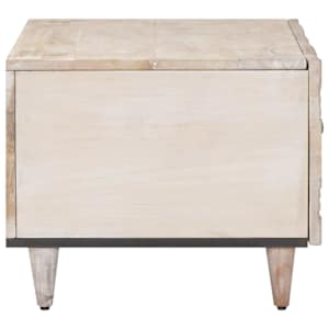 Konferenční stolek Bílá 80 x 50 x 40 cm Masivní mangové dřevo - obrázek 4