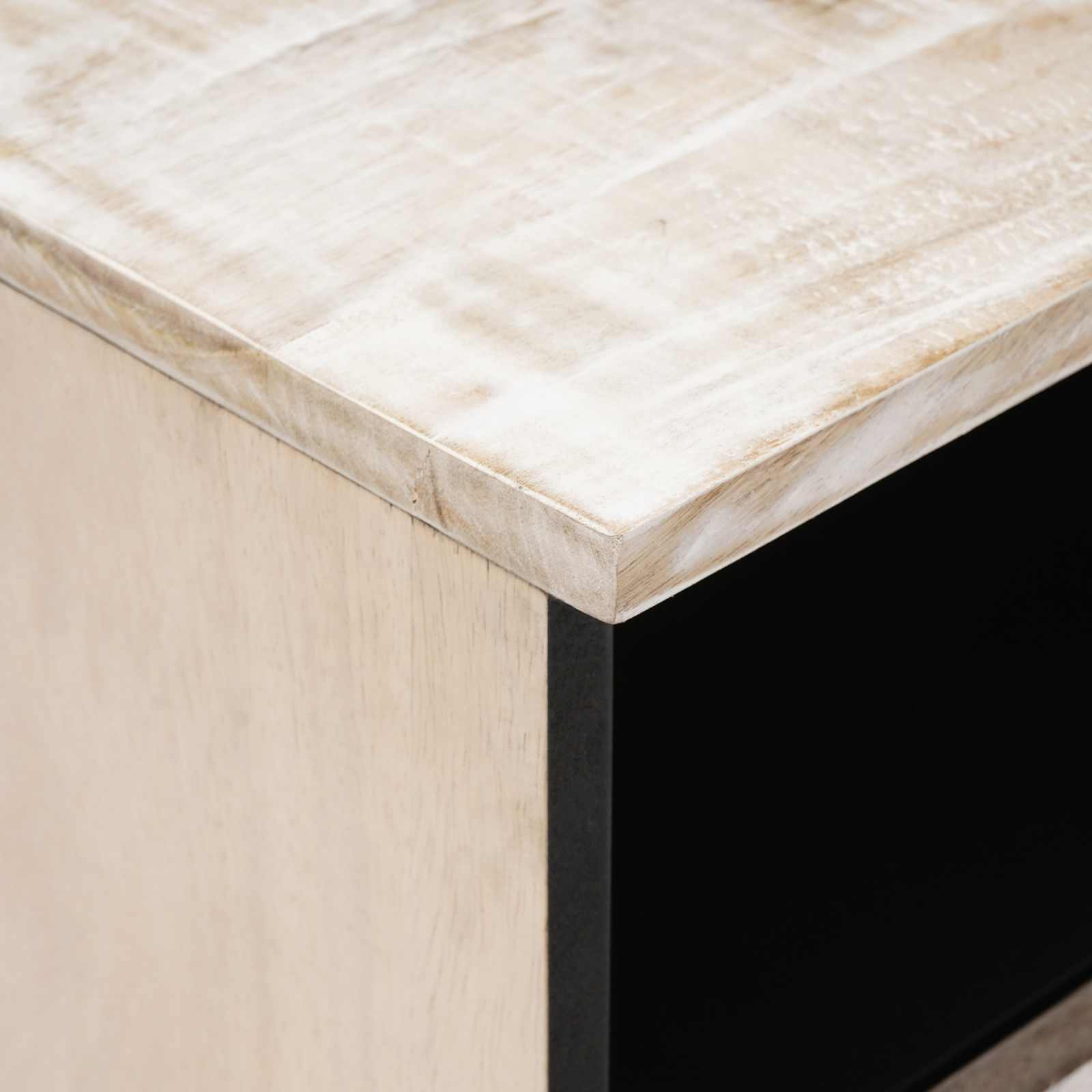 Bed kast met lade Wit 40 x 33 x 46 cm Massief Mango Hout image 6