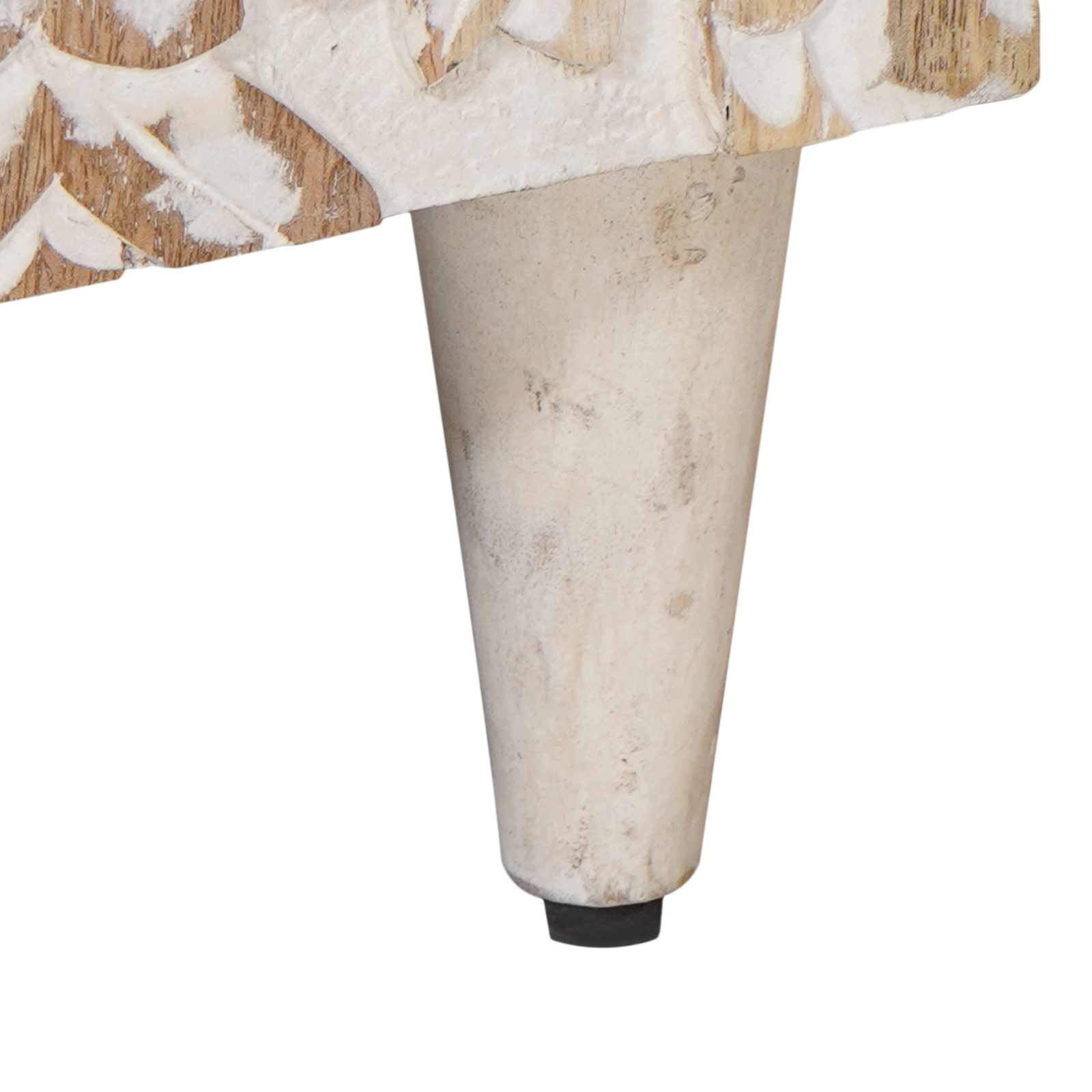 Bed kast met lade Wit 50 x 33 x 60 cm Massief Mango Hout image 8