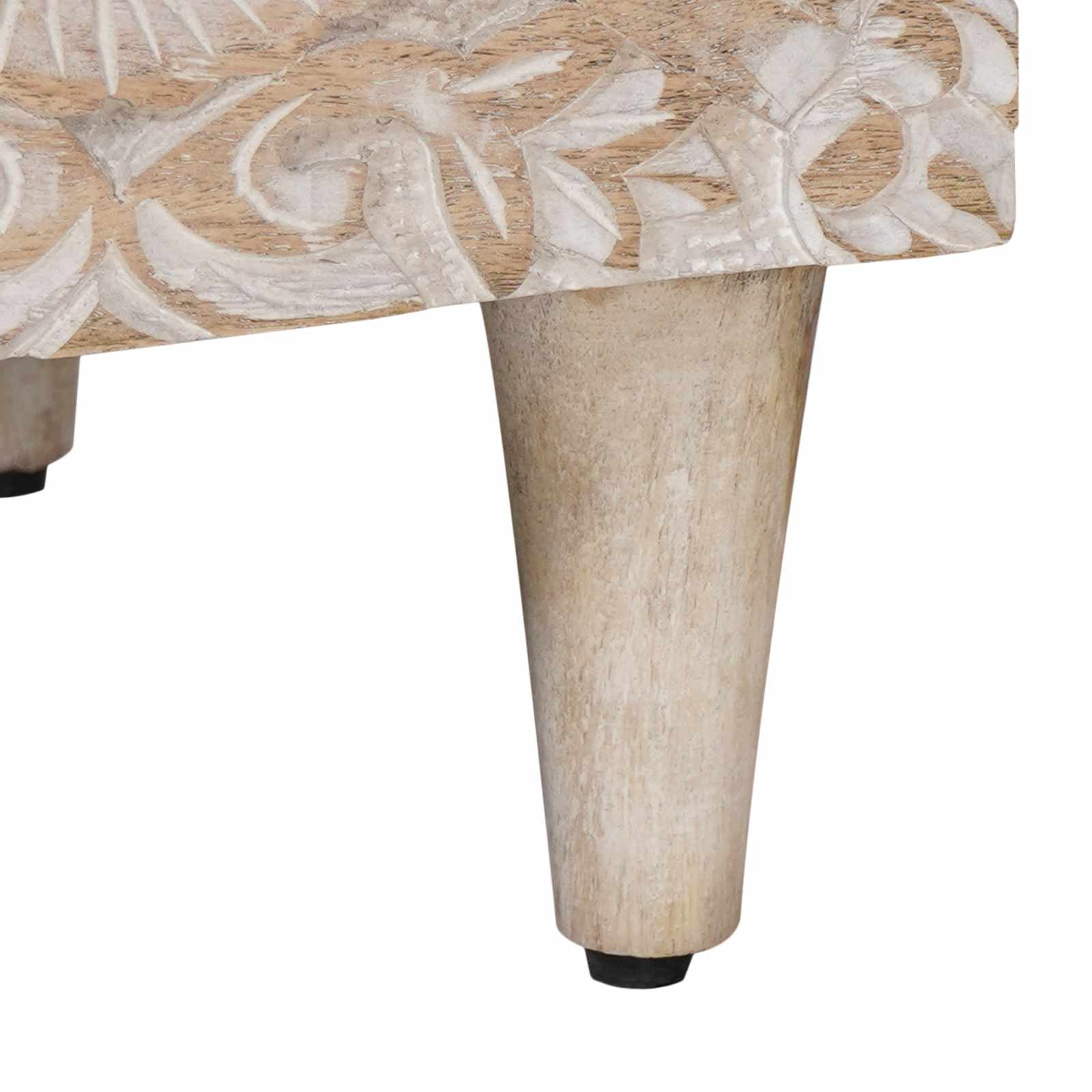 Bed kast met lade Wit 50 x 33 x 60 cm Massief Mango Hout image 8