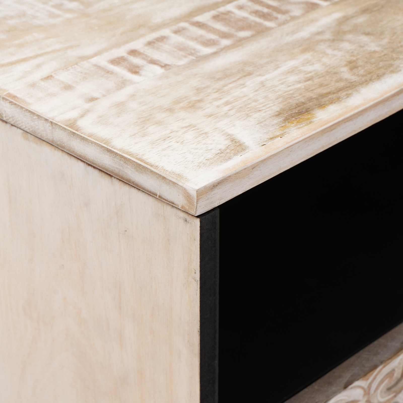 Bed kast met lade Wit 50 x 33 x 60 cm Massief Mango Hout image 6