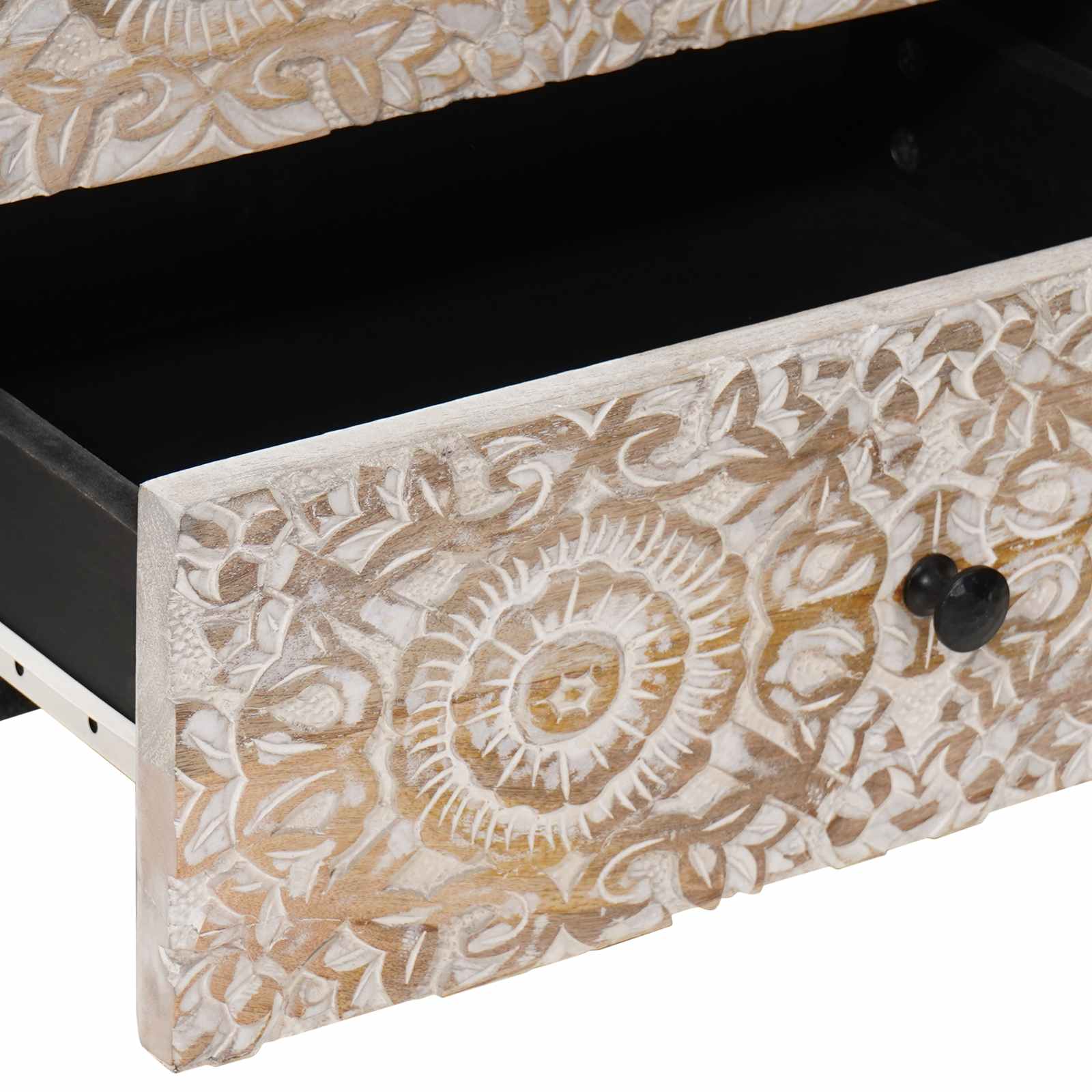 Bed kast met lade Wit 50 x 33 x 60 cm Massief Mango Hout image 7