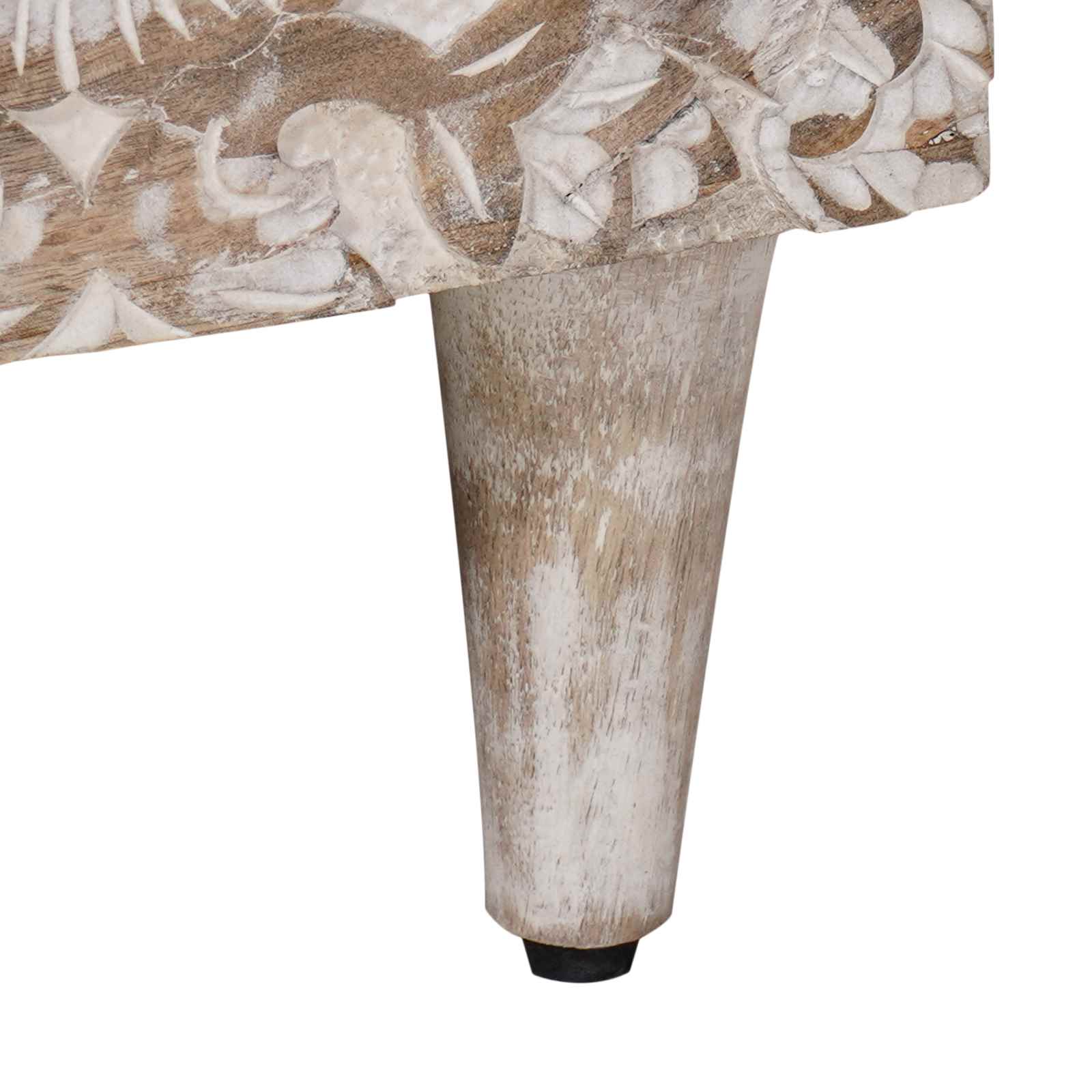 Bed kast met lade Wit 50 x 33 x 60 cm Massief Mango Hout image 8