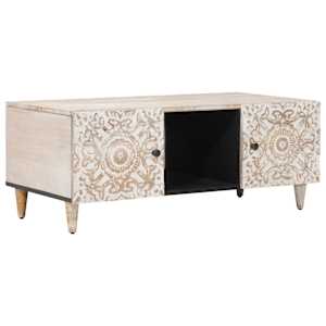 vidaXL Kohvilaud Valge 100 x 54 x 40 cm Tugev mango puu