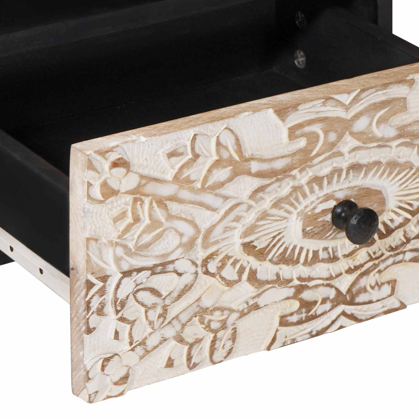 Salontafel met lade Wit 80 x 54 x 40 cm Massief Mango Hout image 7