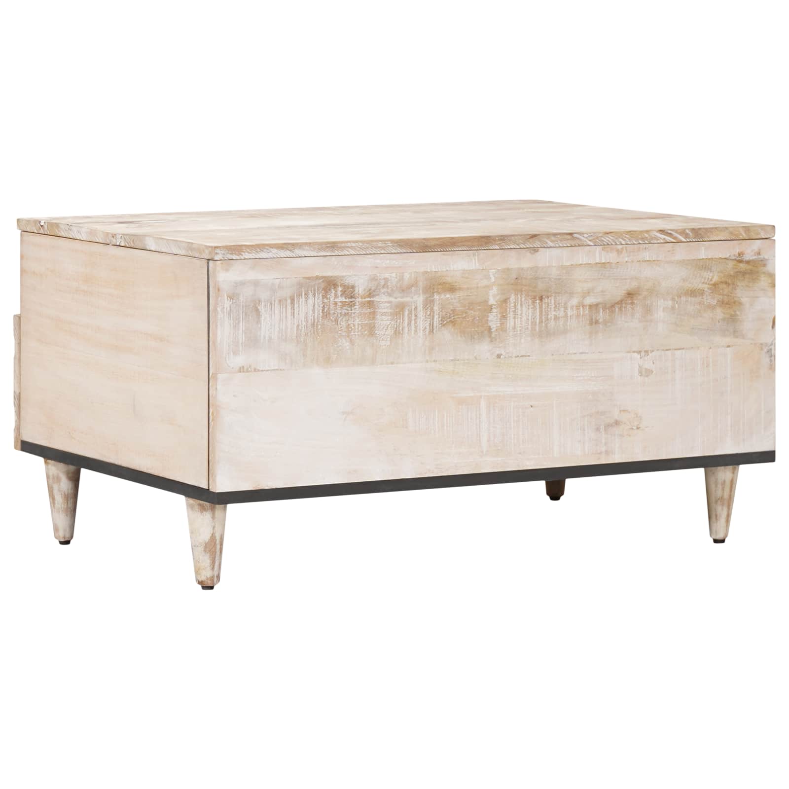 Salontafel met lade Wit 80 x 54 x 40 cm Massief Mango Hout image 5