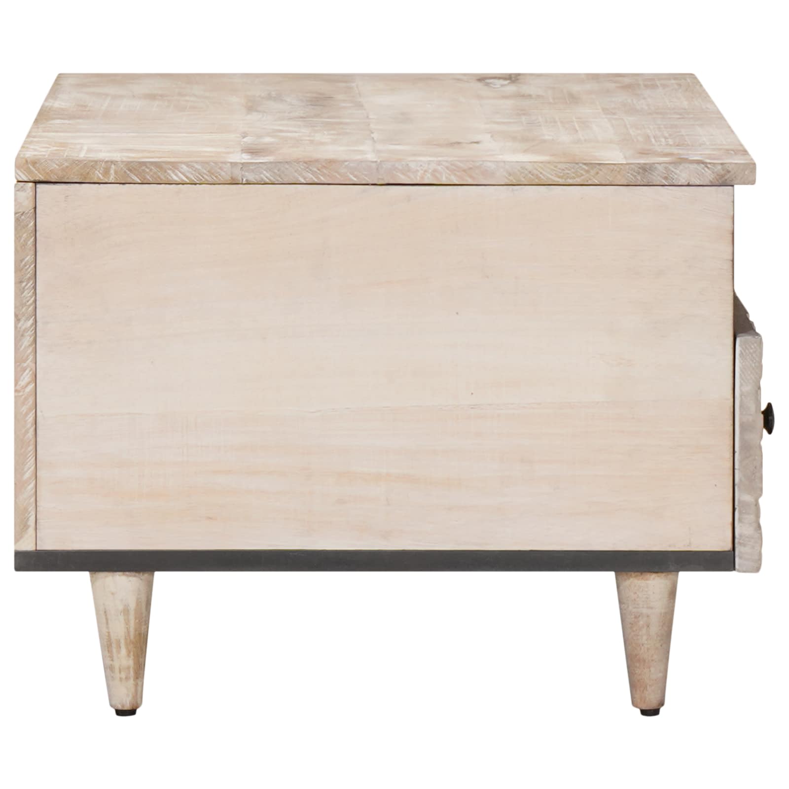 Salontafel met lade Wit 80 x 54 x 40 cm Massief Mango Hout image 4
