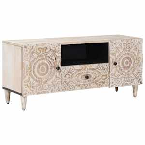 vidaXL Telerikapp Valge 105 x 33,5 x 46 cm Tugev mango puu