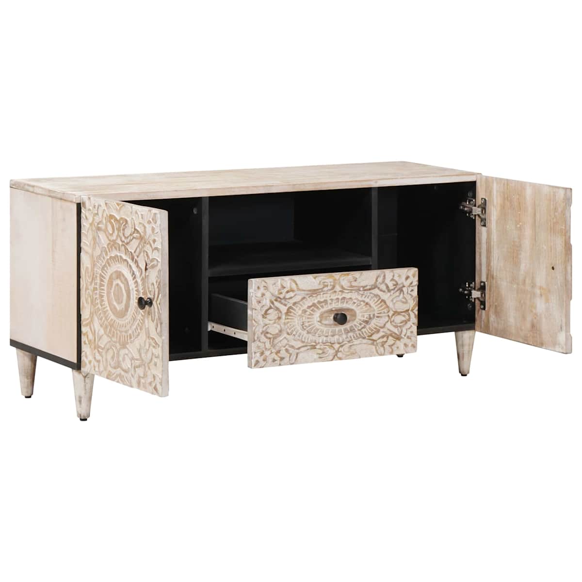 TV-skab 105 x 33,5 x 46 cm Massivt mangotræ - Billede 2
