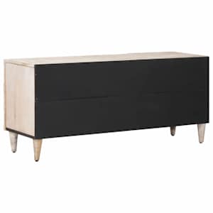 Televizní skříň Bílá 105 x 33,5 x 46 cm Masivní mangové dřevo - obrázek 5