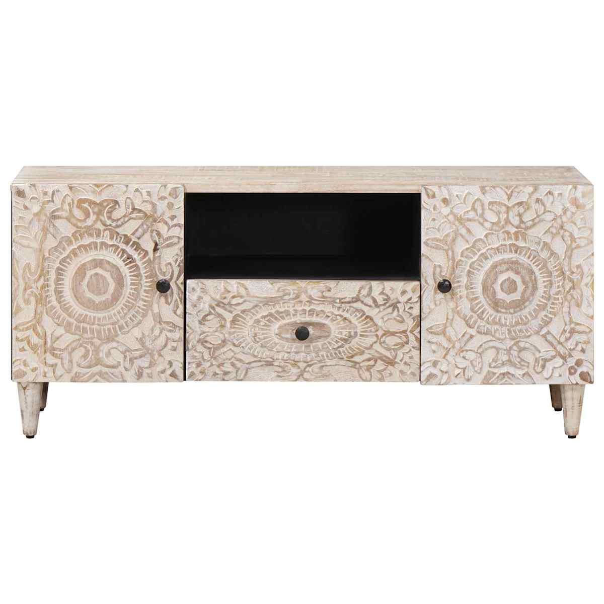TV-skab 105 x 33,5 x 46 cm Massivt mangotræ - Billede 3