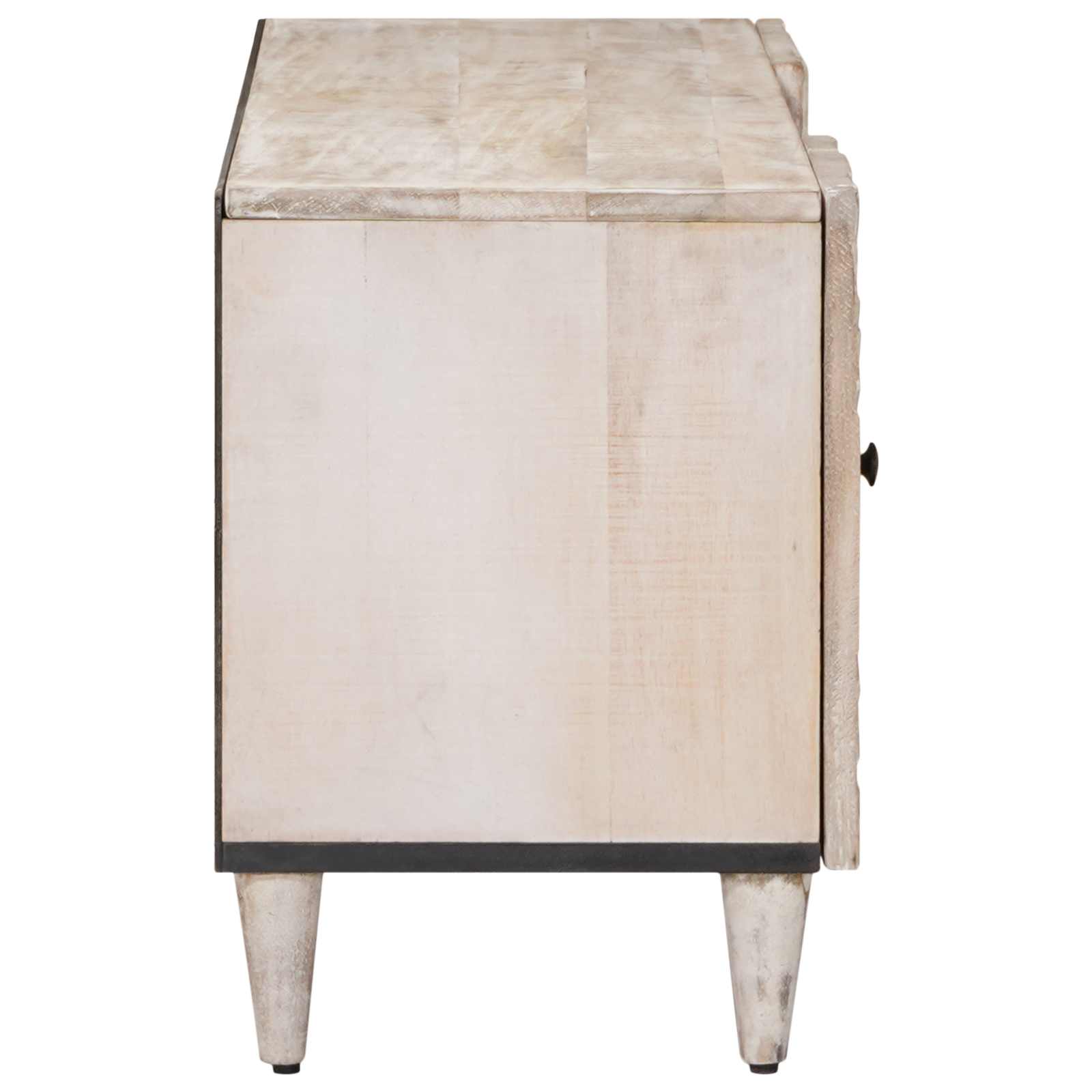 TV-kast met lade Wit 105 x 33,5 x 46 cm Massief Mango Hout image 4