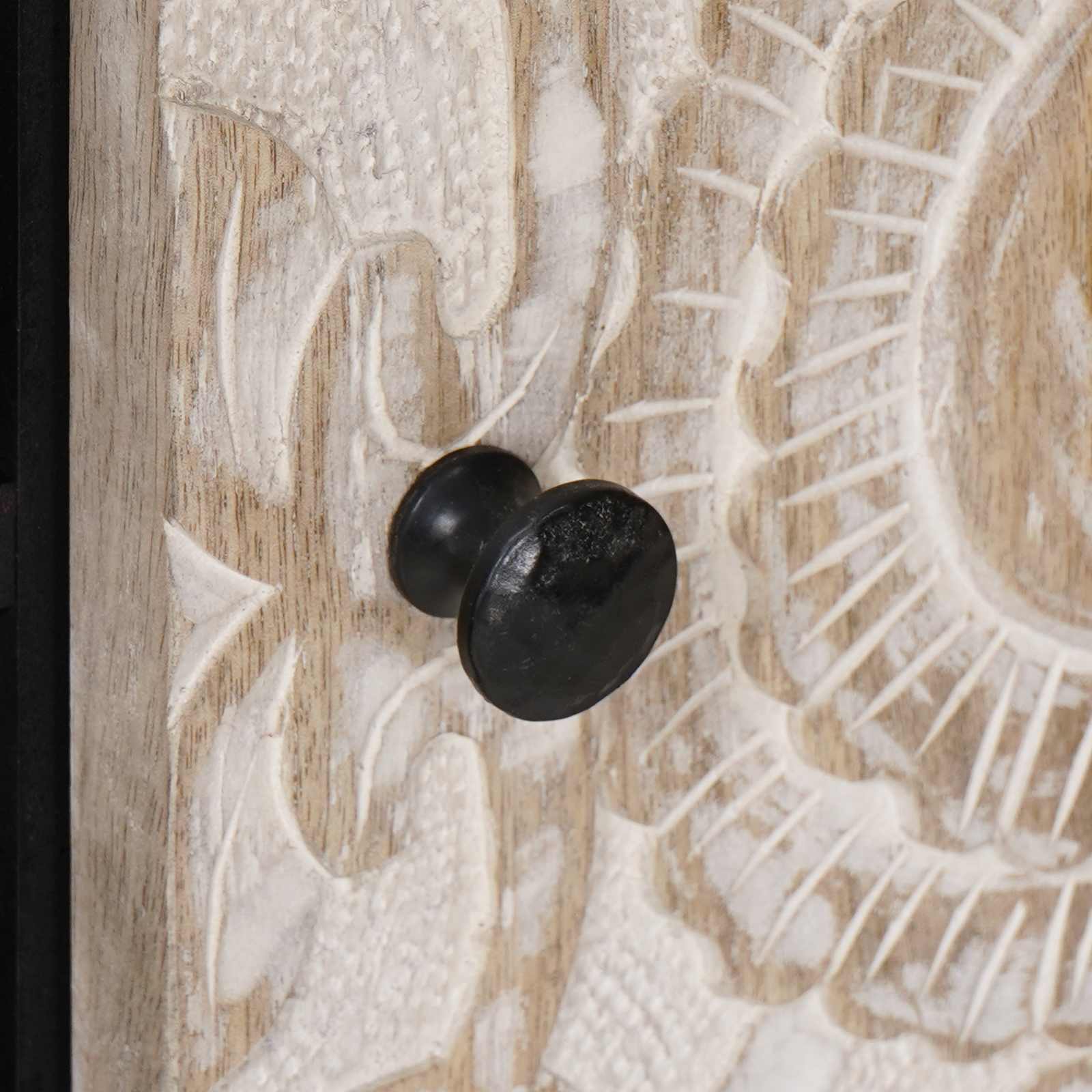 TV-kast met opslag Wit 80 x 31,5 x 46 cm Massief Mango Hout image 7