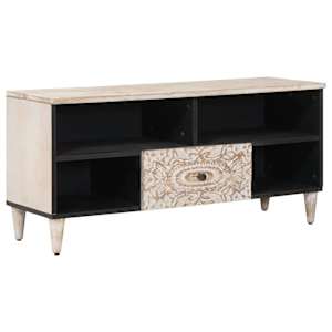 TV omarica s predalom Bela 100 x 33,5 x 46 cm Masiven les manga