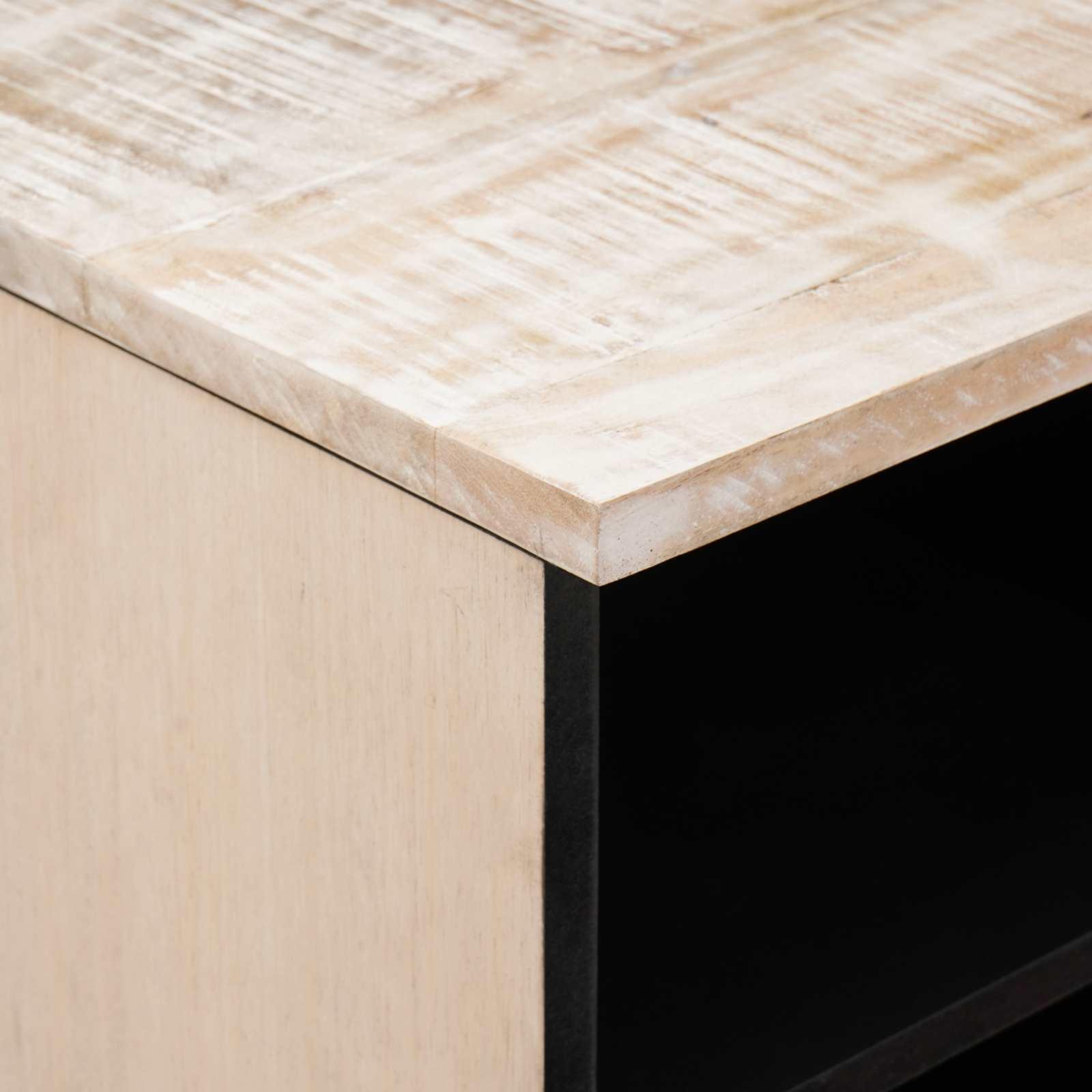 TV-kast met lade Wit 80 x 33,5 x 46 cm Massief Mango Hout image 6