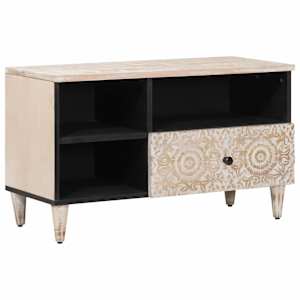 TV omarica s predalom Bela 80 x 33,5 x 46 cm Masiven les manga