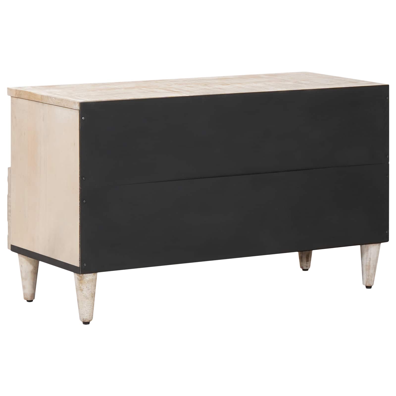 TV-kast met lade Wit 80 x 33,5 x 46 cm Massief Mango Hout image 5