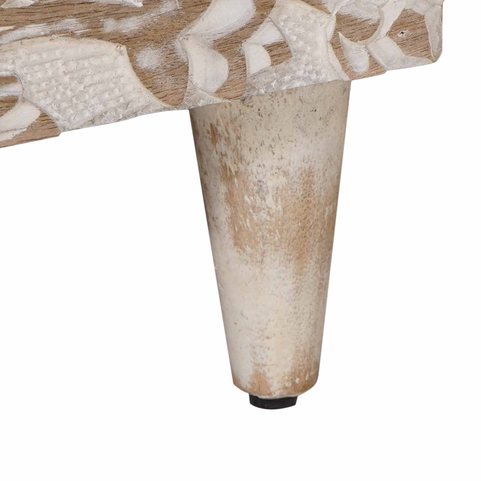 TV-kast met lade Wit 100 x 33,5 x 46 cm Massief Mango Hout image 8