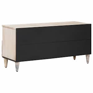 Televizní skříň Bílá 100 x 33,5 x 46 cm Masivní mangové dřevo - obrázek 5