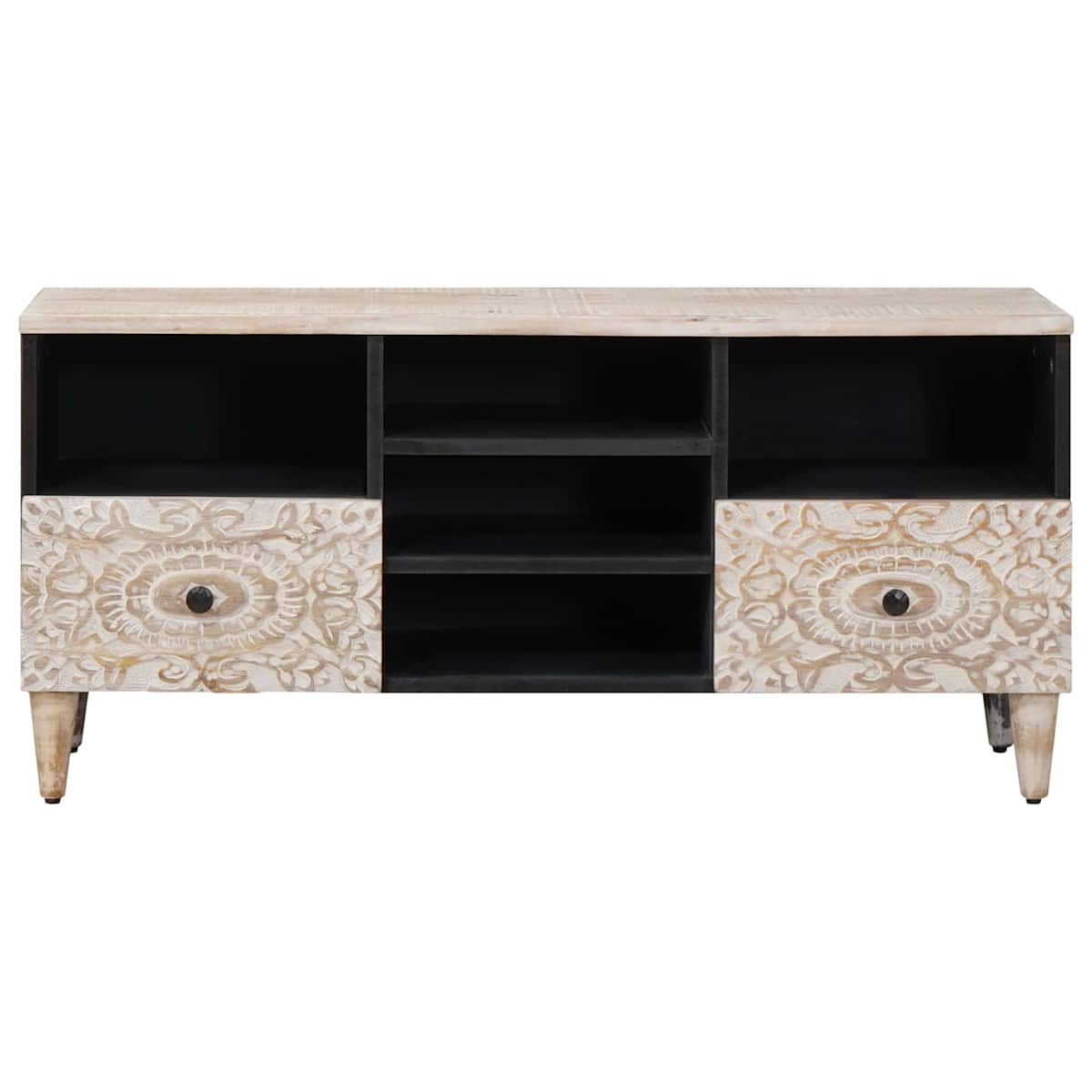 TV-skab med skuffe 100 x 33,5 x 46 cm Massivt mangotræ - Billede 3