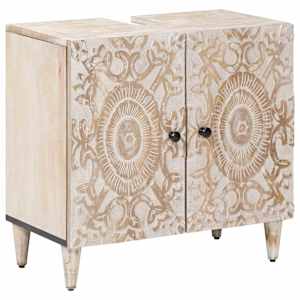 Kopalniška omara za umivalnik z vrati Bela 62 x 33 x 58 cm