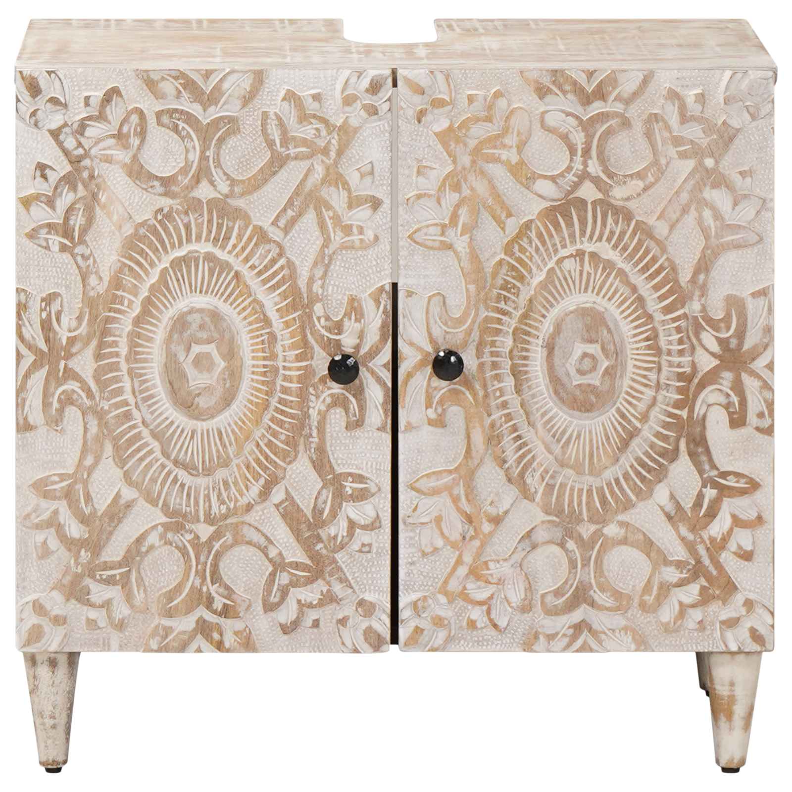 Badkamer wastafelkast Wit 62 x 33 x 58 cm Massief Mango Hout image 3