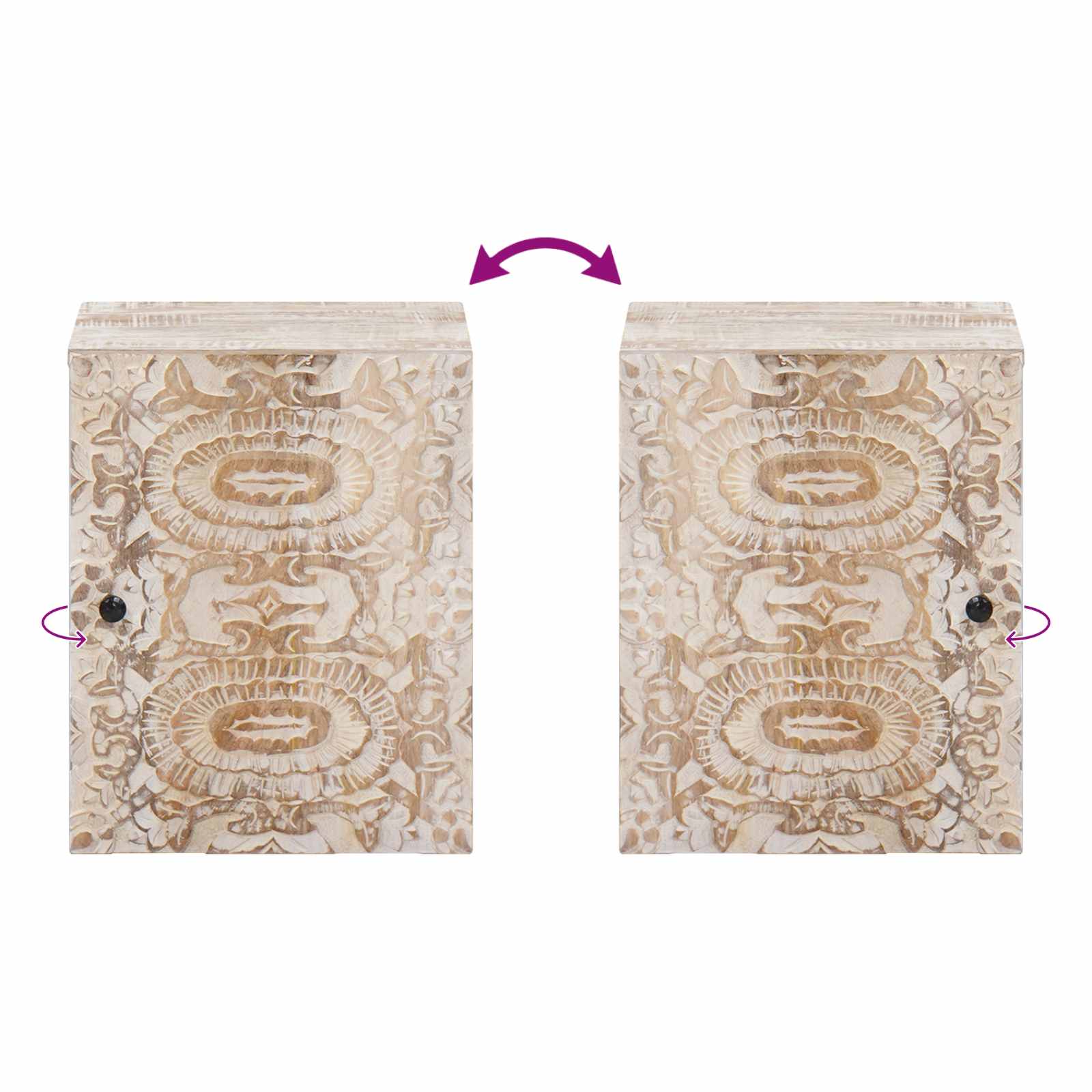 Badkamer Hangkast Wit 38 x 33,5 x 48 cm Massief Mango Hout image 9