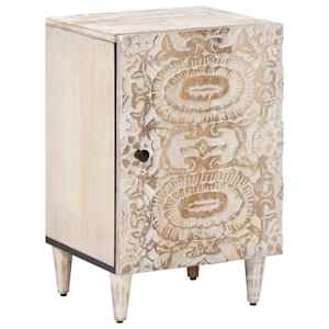 Kopalniška omarica Bela 38 x 33,5 x 58 cm Masiven les manga