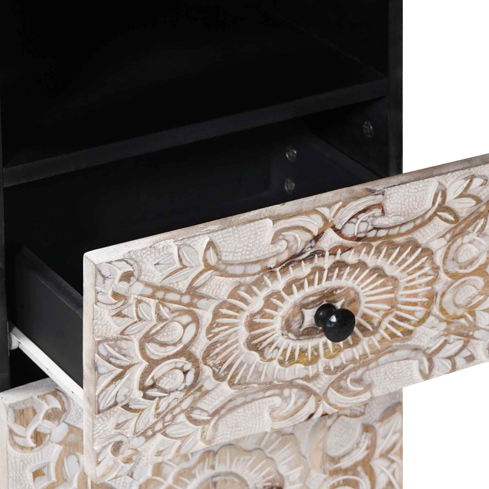 Badkamerkast met lade Wit 38 x 33,5 x 160 cm Massief Mango Hout image 7