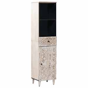 Kopalniška omarica Bela 38 x 33,5 x 160 cm Masiven les manga