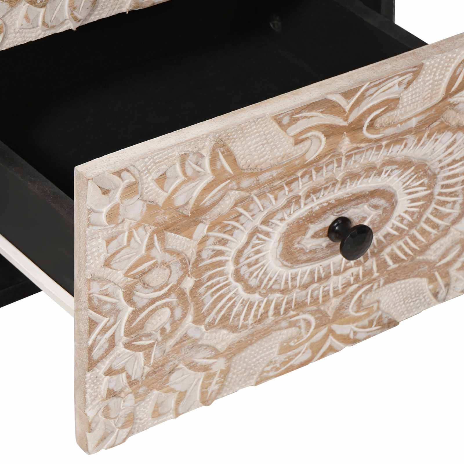 Dressoir met lade Wit 40 x 33,5 x 75 cm Massief Mango Hout image 7